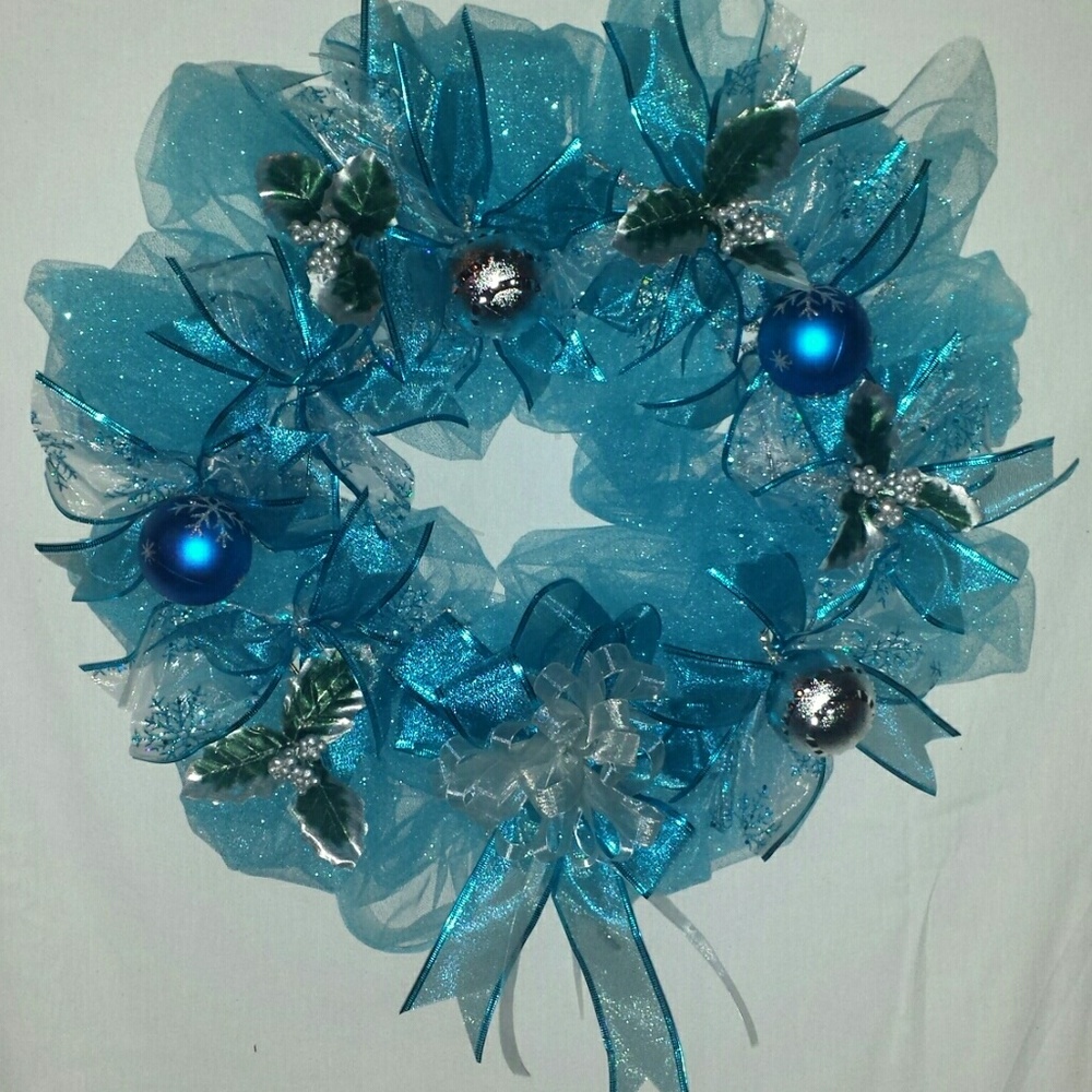 Amazing Blue Christmas Wreath.